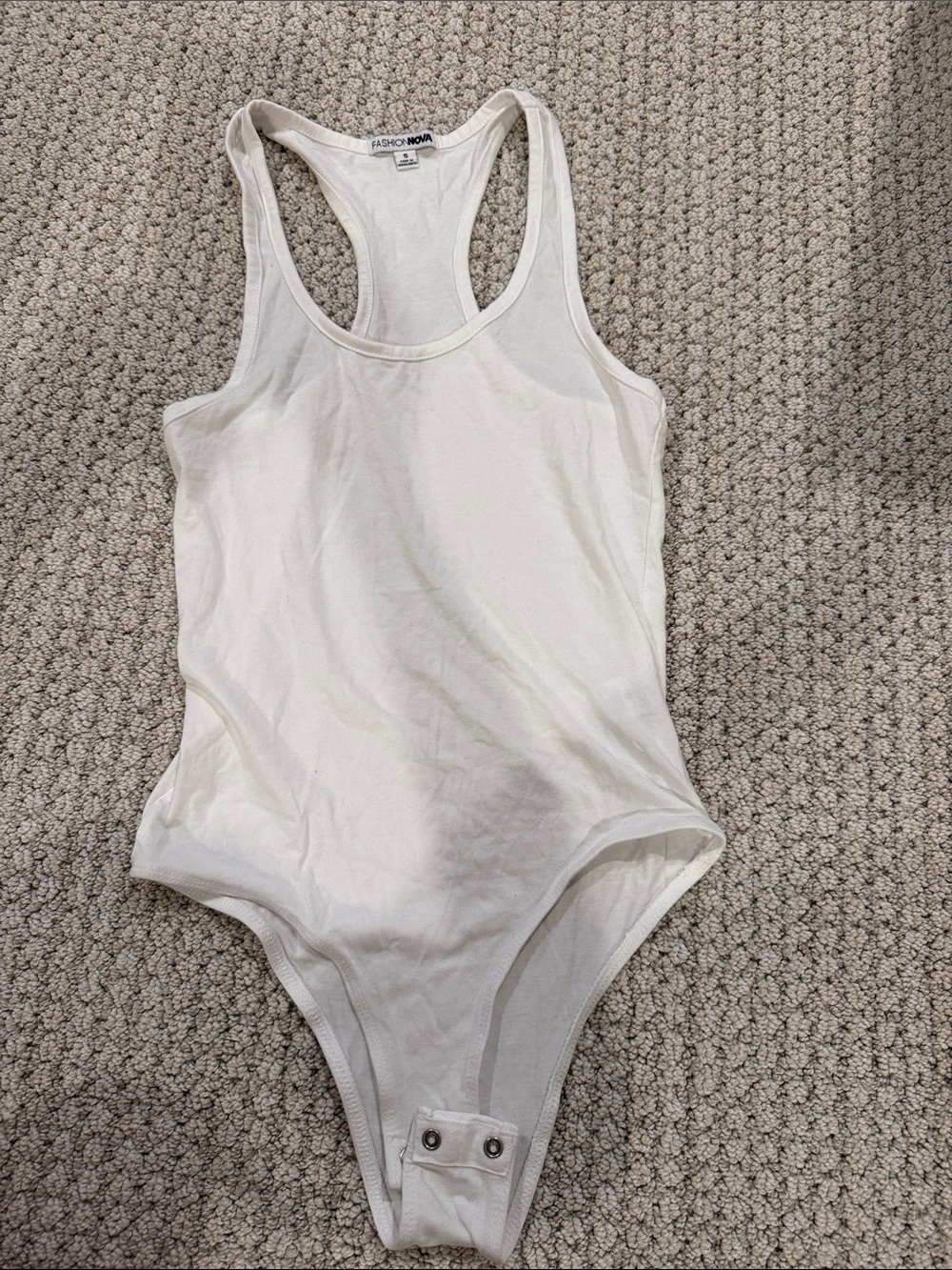 Fashion Nova Kids White Racerback Bodysuit